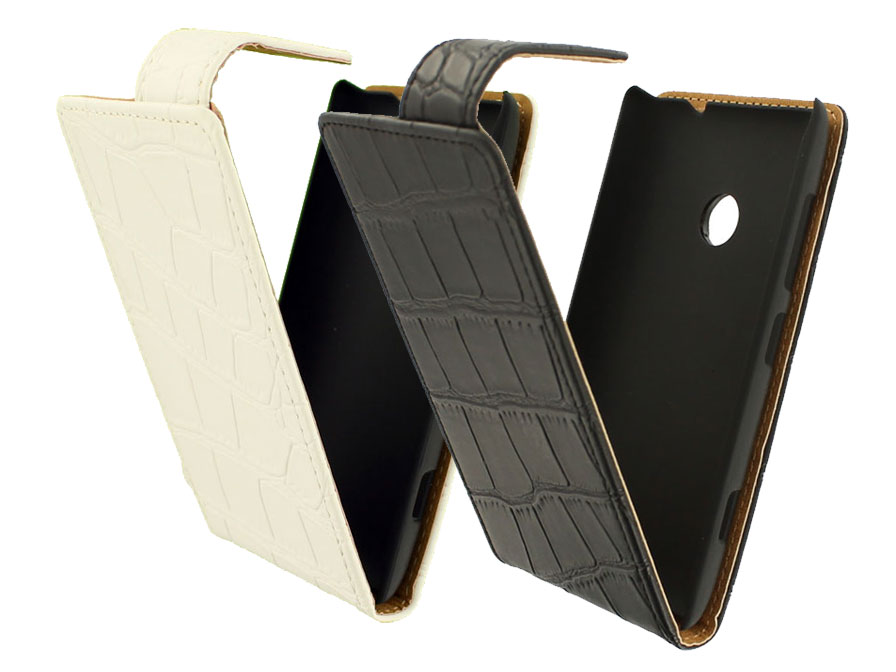 Croco Flip Case - Nokia Lumia 520 Hoesje