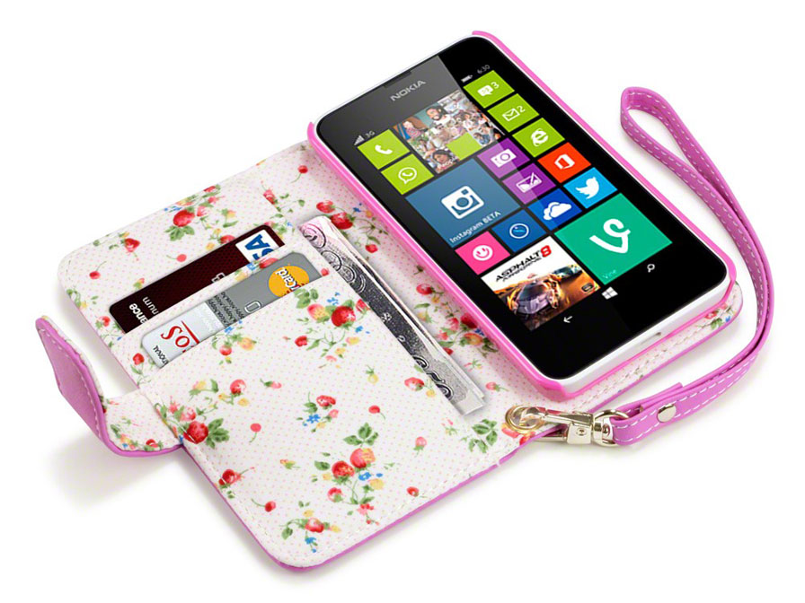 CaseBoutique Flower Wallet Case - Hoesje voor Nokia Lumia 630/635