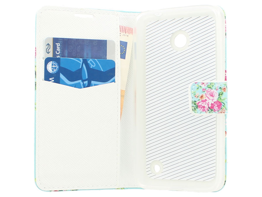 Flower Bloemmotief Wallet Case - Hoesje voor Nokia Lumia 630/635