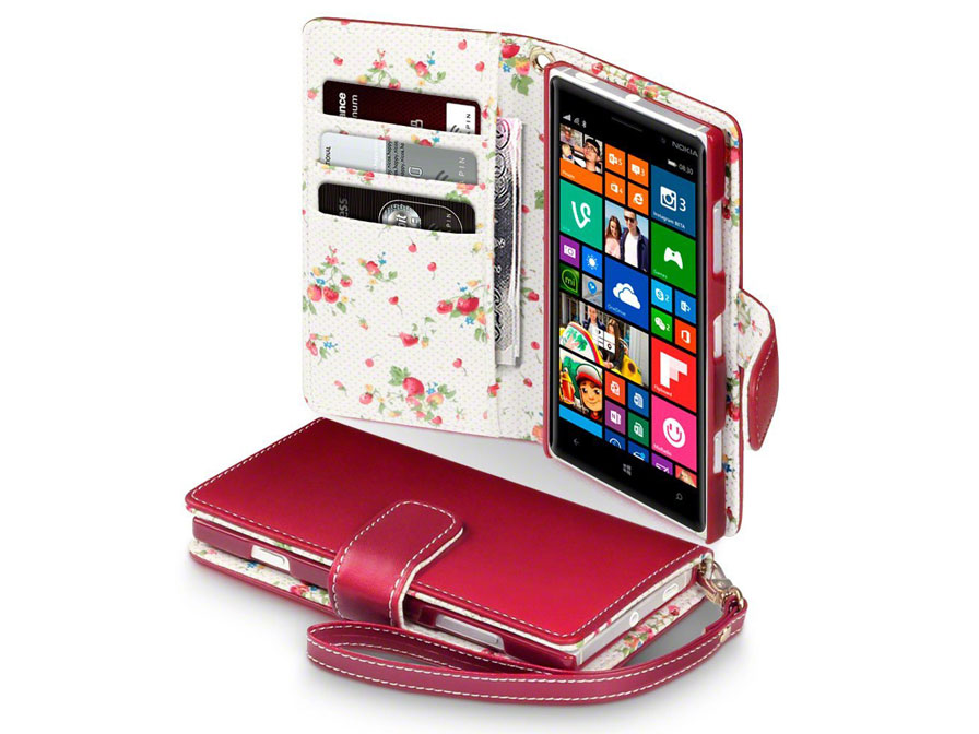 CaseBoutique Flower Wallet Case - Nokia Lumia 830 Hoesje