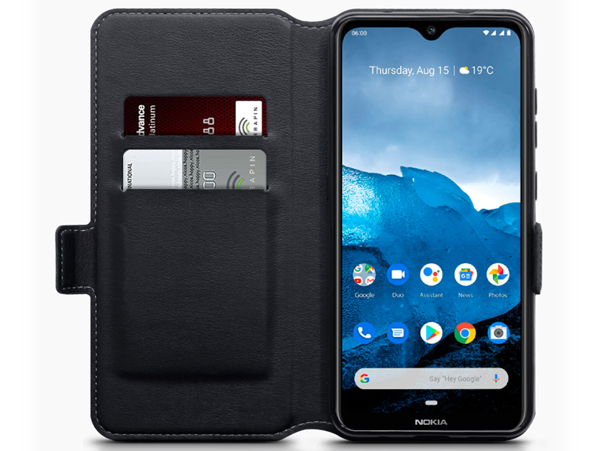 CaseBoutique Slim Leather Case Zwart - Nokia 6.2 hoesje