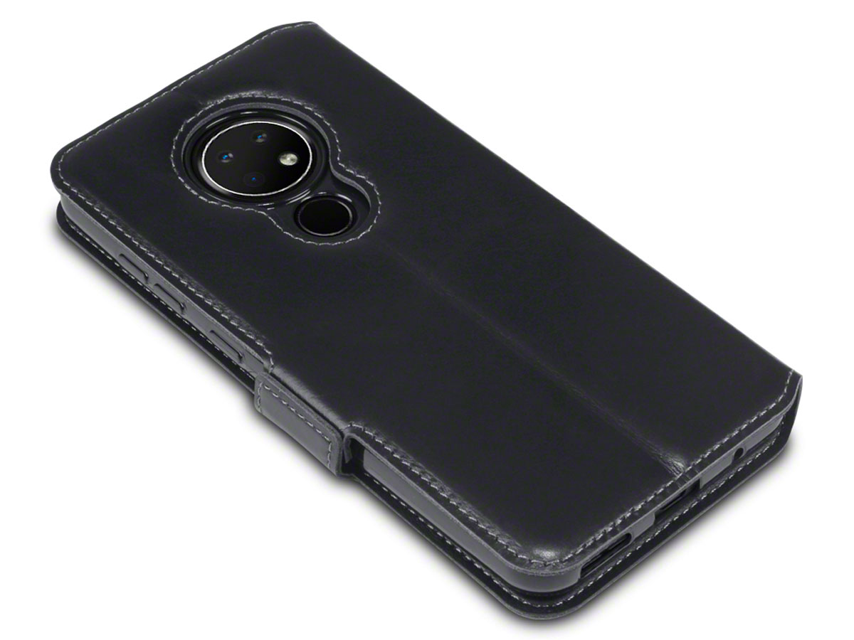 CaseBoutique Slim Leather Case Zwart - Nokia 6.2 hoesje