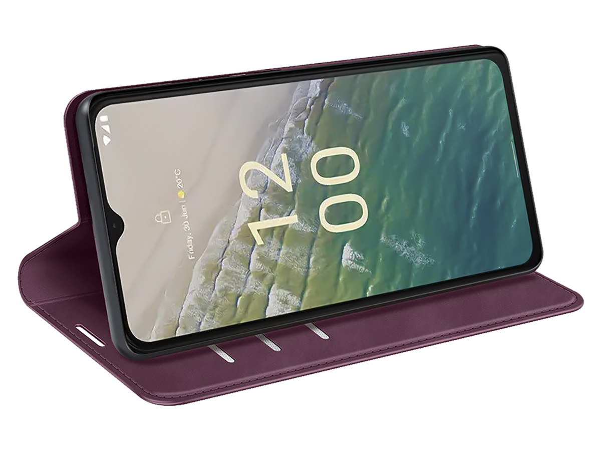 Just in Case Slim Wallet Case Paars - Nokia C32 hoesje