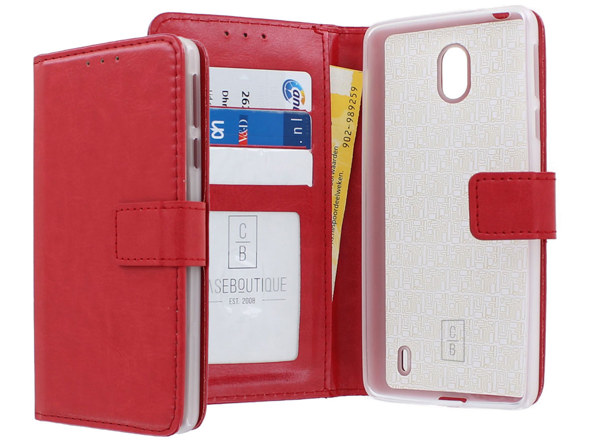 Book Case Wallet Mapje Rood - Nokia 1 Plus hoesje
