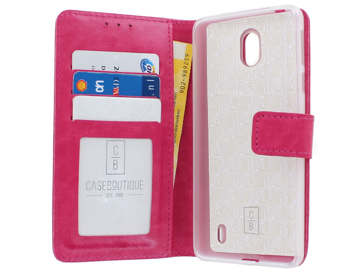 Book Case Wallet Mapje Roze - Nokia 1 Plus hoesje