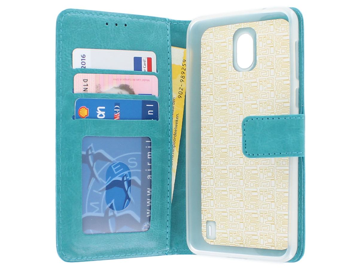 Bookcase Wallet Turquoise - Nokia 2 hoesje