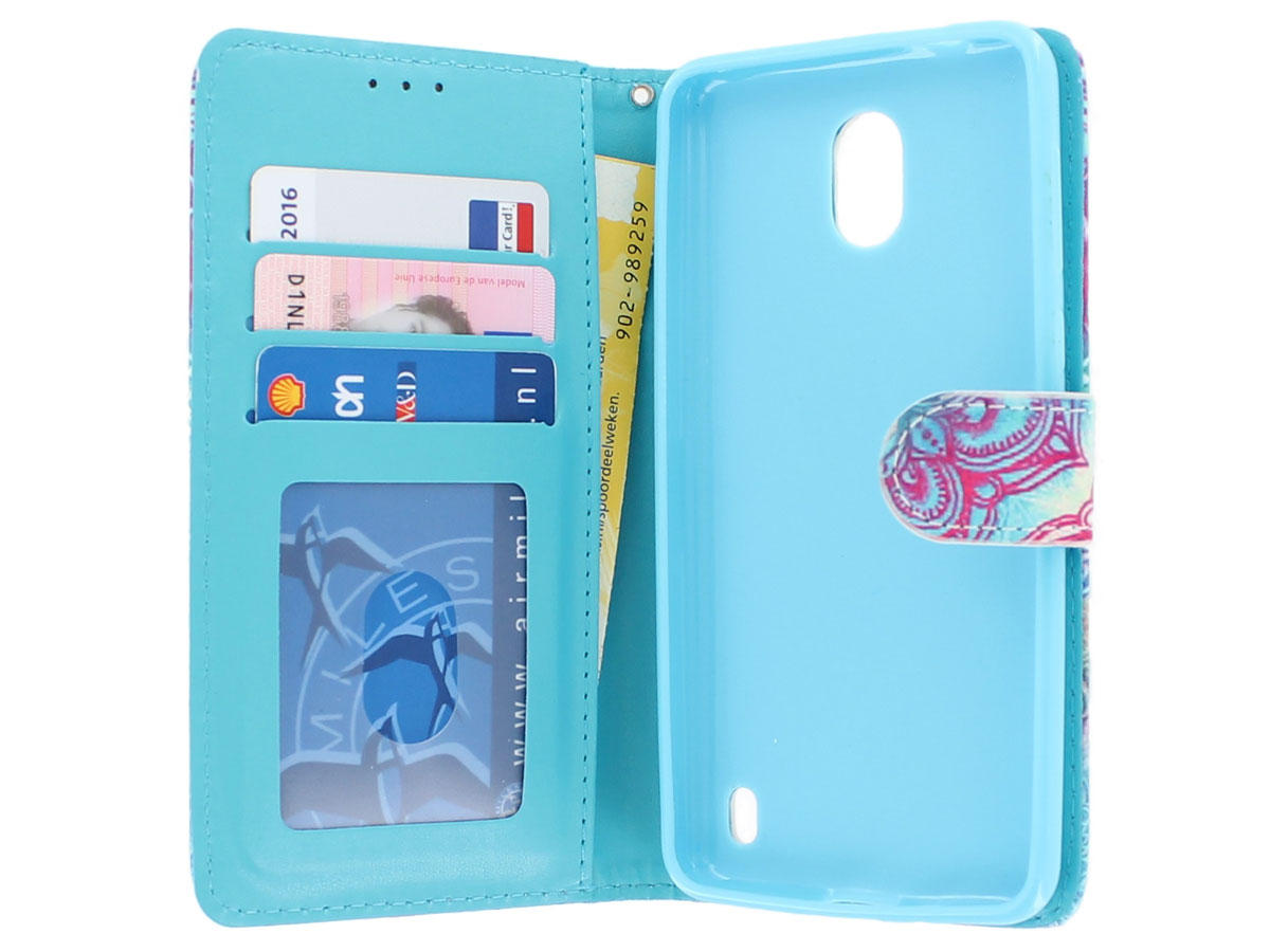 Mandala Bookcase Wallet - Nokia 2 hoesje