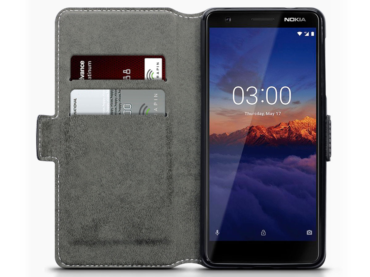 CaseBoutique SlimFit Bookcase Zwart - Nokia 3.1 hoesje