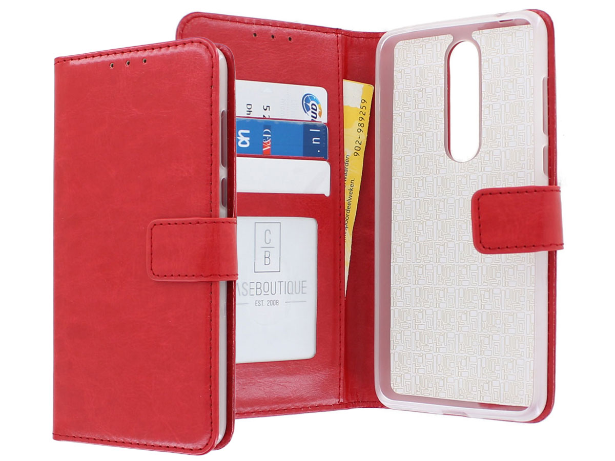 Book Case Mapje Rood - Nokia 3.1 Plus hoesje