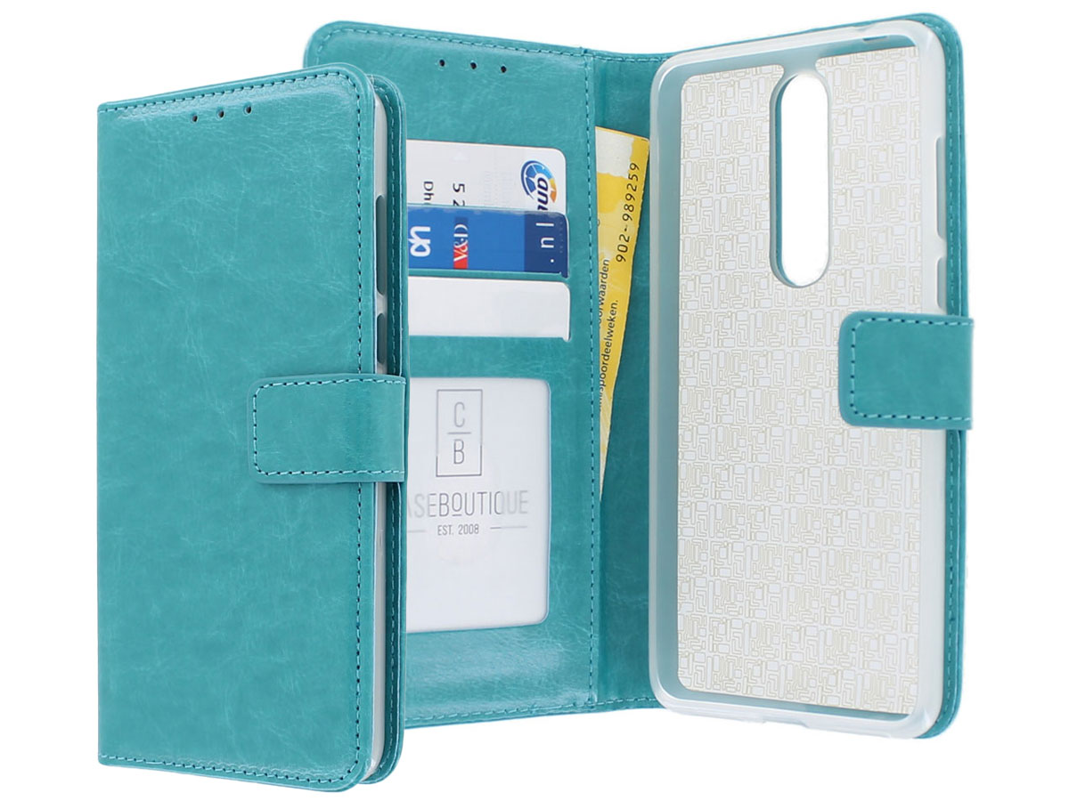 Book Case Mapje Turquoise - Nokia 3.1 Plus hoesje