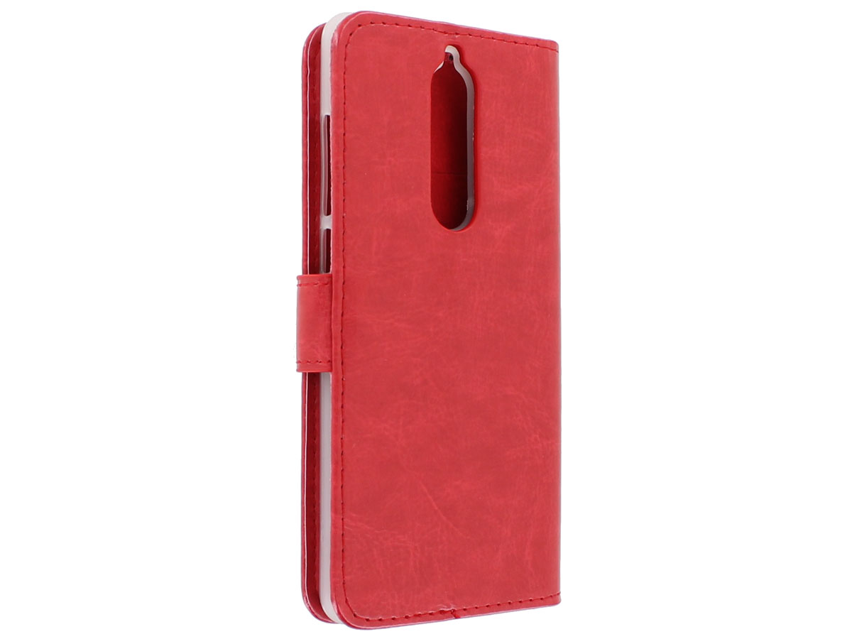 Bookcase Wallet Rood - Nokia 5.1 hoesje