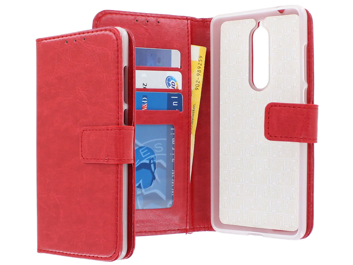 Bookcase Wallet Rood - Nokia 5.1 hoesje