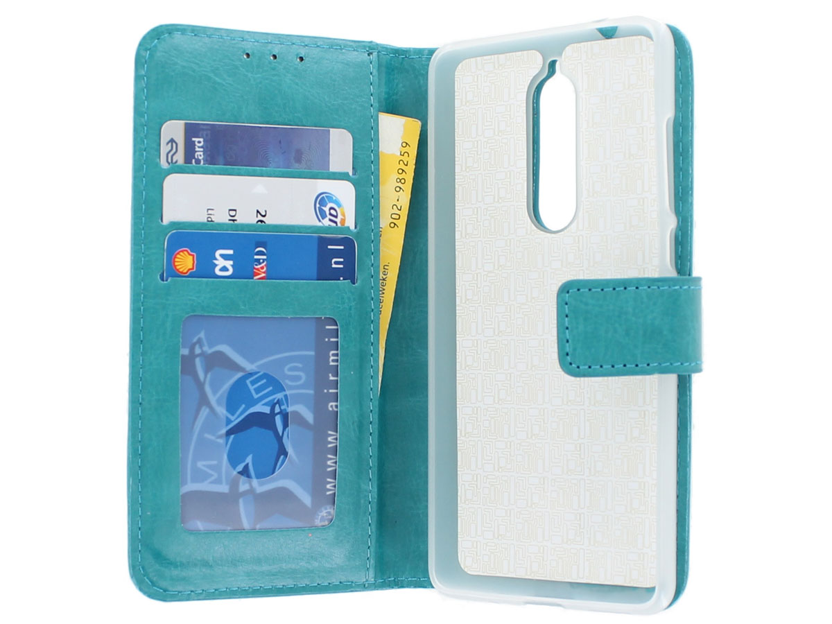 Bookcase Wallet Turquoise - Nokia 5.1 hoesje