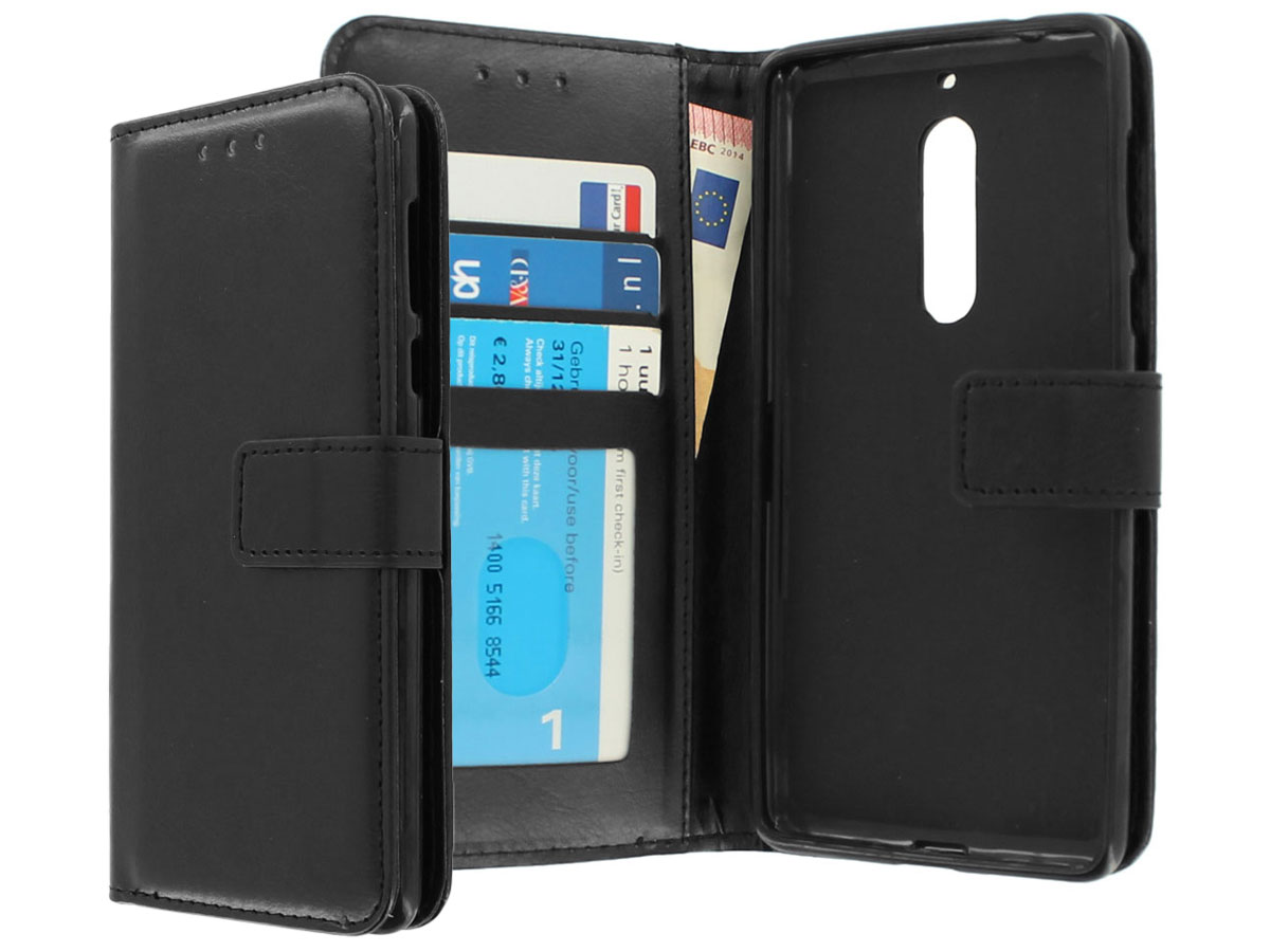 Wallet Bookcase Zwart - Nokia 5 hoesje