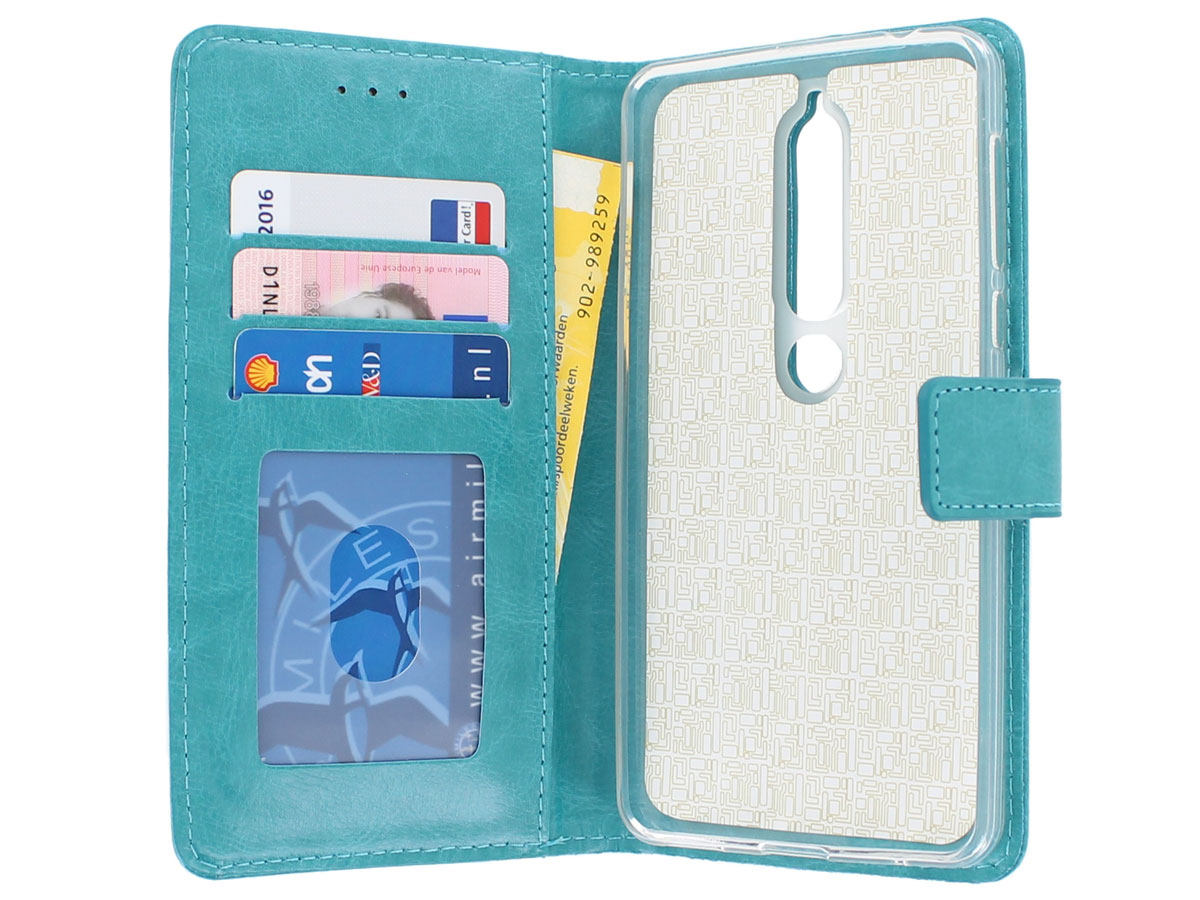 Bookcase Wallet Turquoise - Nokia 6 2018 hoesje