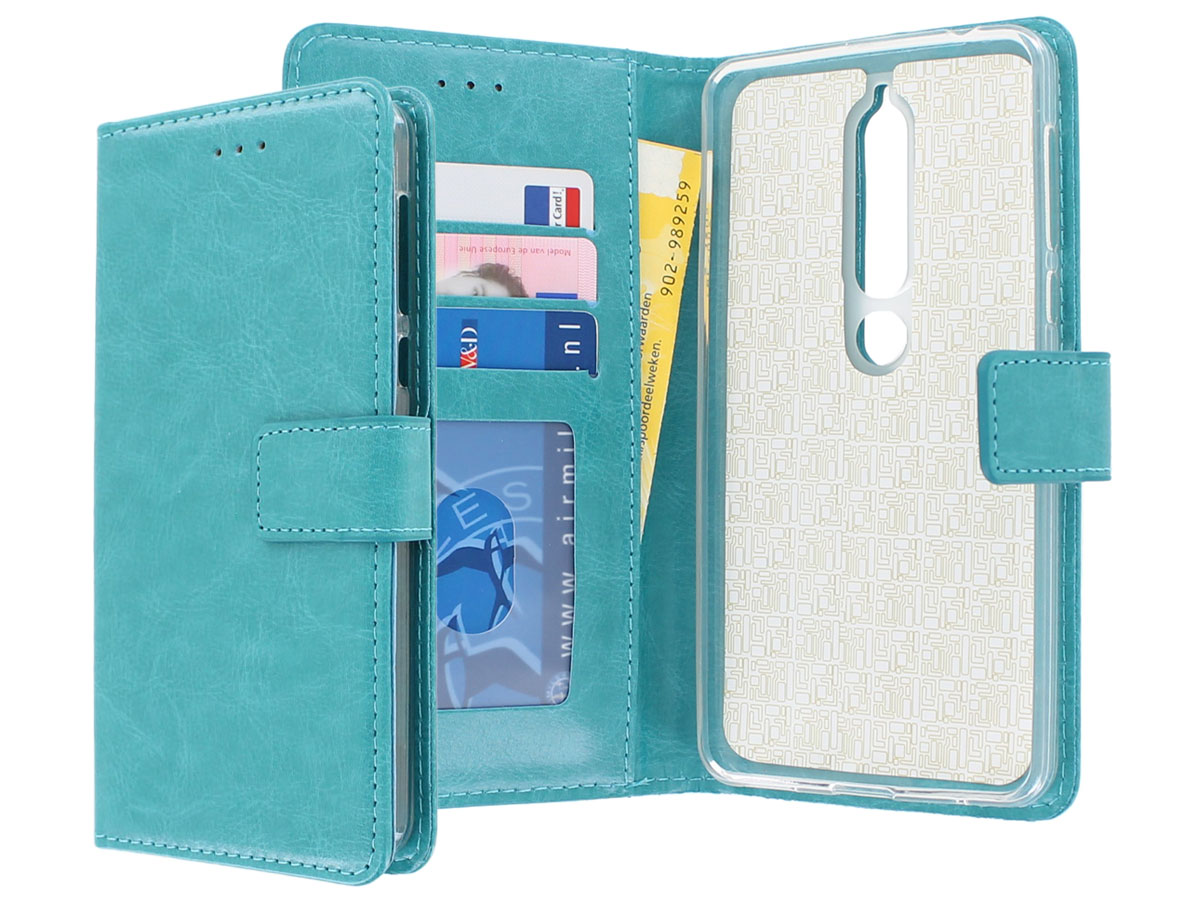 Bookcase Wallet Turquoise - Nokia 6 2018 hoesje