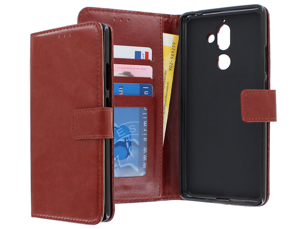Negen Uitbreiding beschermen Bookcase Wallet Bruin | Nokia 7 Plus hoesje