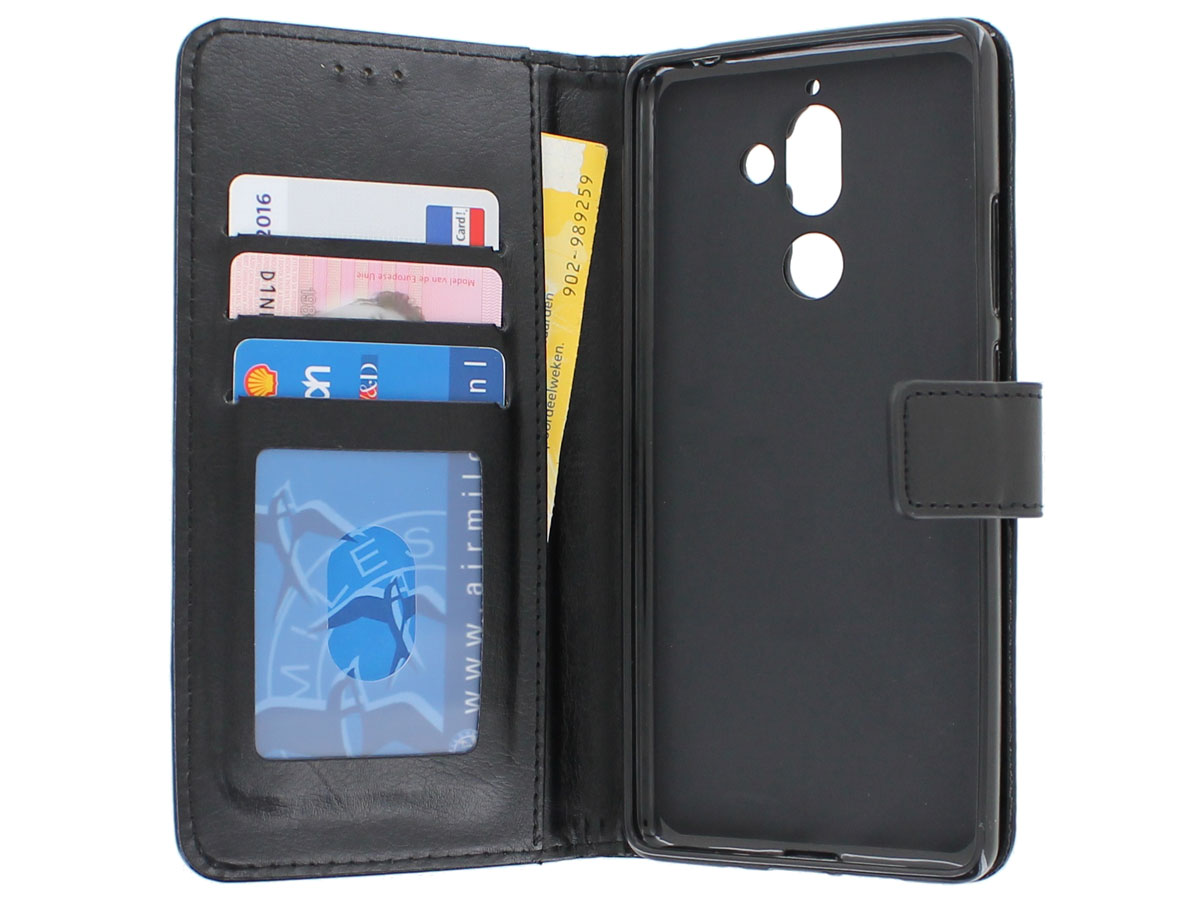 Bookcase Wallet Zwart - Nokia 7 Plus hoesje
