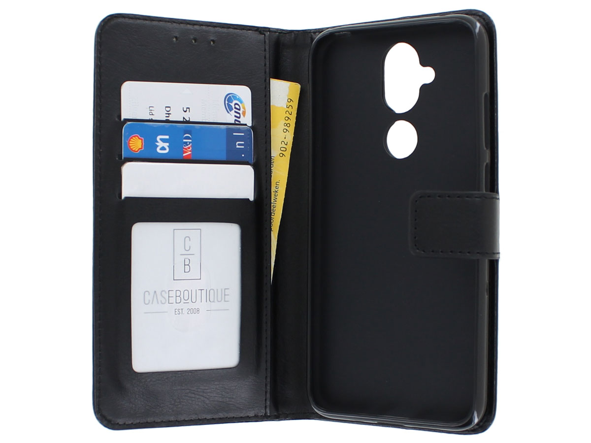 Bookcase Wallet Mapje Zwart - Nokia 8.1 hoesje