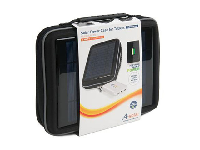 A-Solar Power Case voor Tablets met 4W Solar Panel / 7000mAh Accu