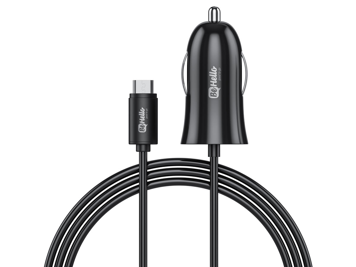BeHello USB-C autolader + USB-A aansluiting (2.1A) Zwart