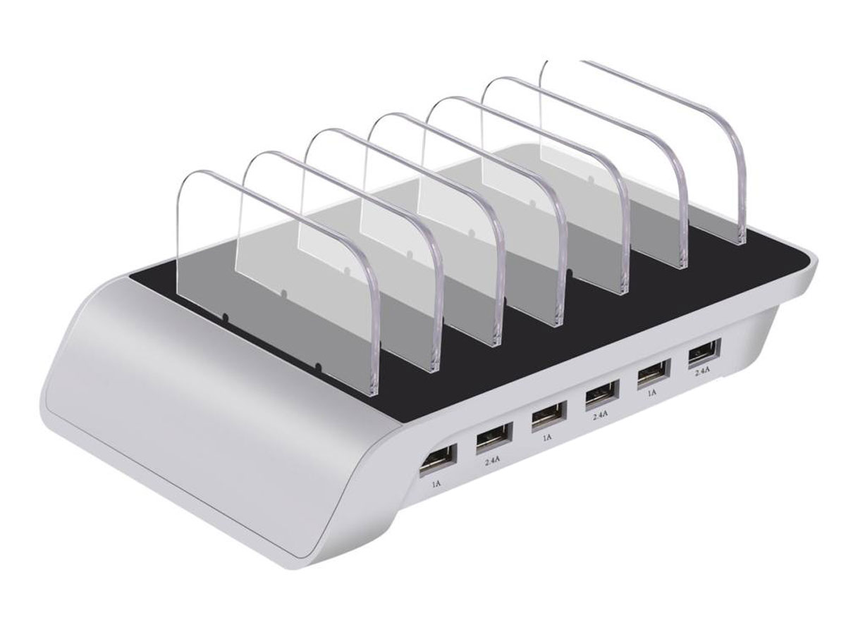 Powerstation 6-port Charger Zilver - Oplader voor 6 Devices