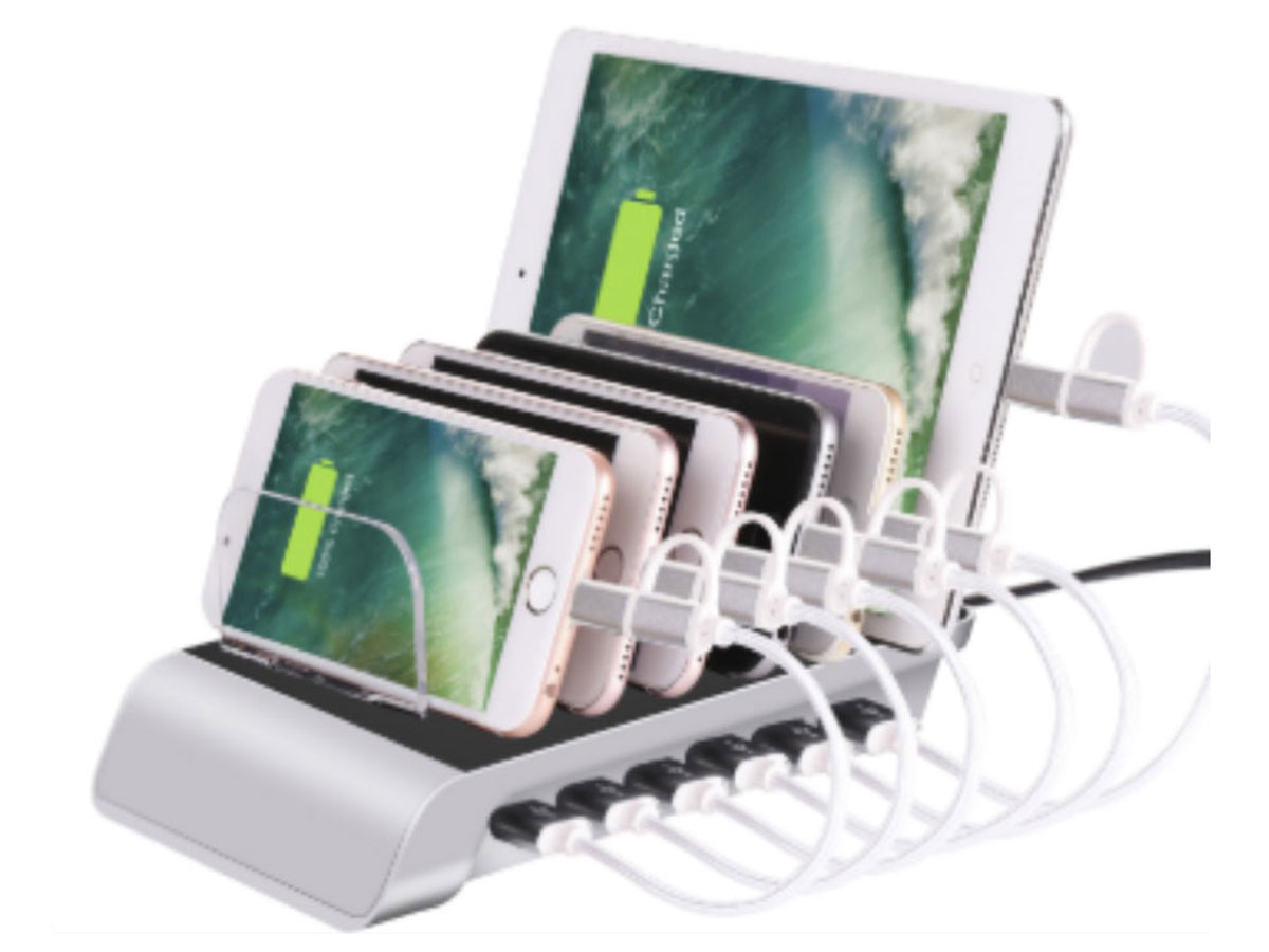 Powerstation 6-port Charger Zilver - Oplader voor 6 Devices