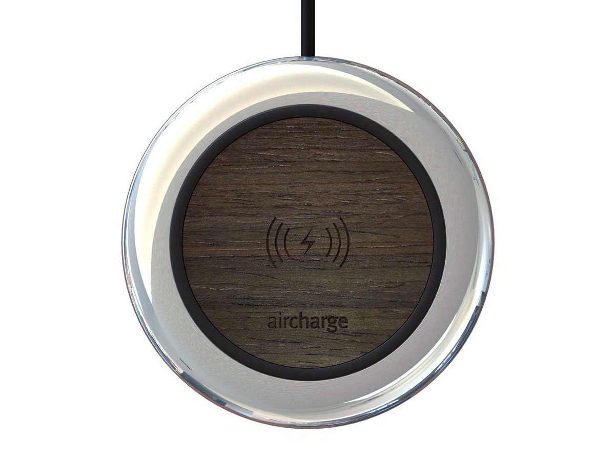 Aircharge Executive Chrome Ebony - Houten QI Oplader