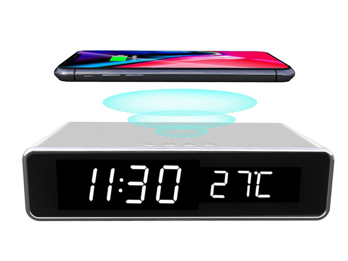 Cyoo Wireless Charging Alarm Clock - Wekker met Draadloze Oplader