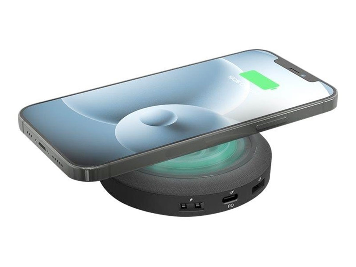 Mophie Wireless Charging Hub - Draadloze Oplader met 3 USB Poorten