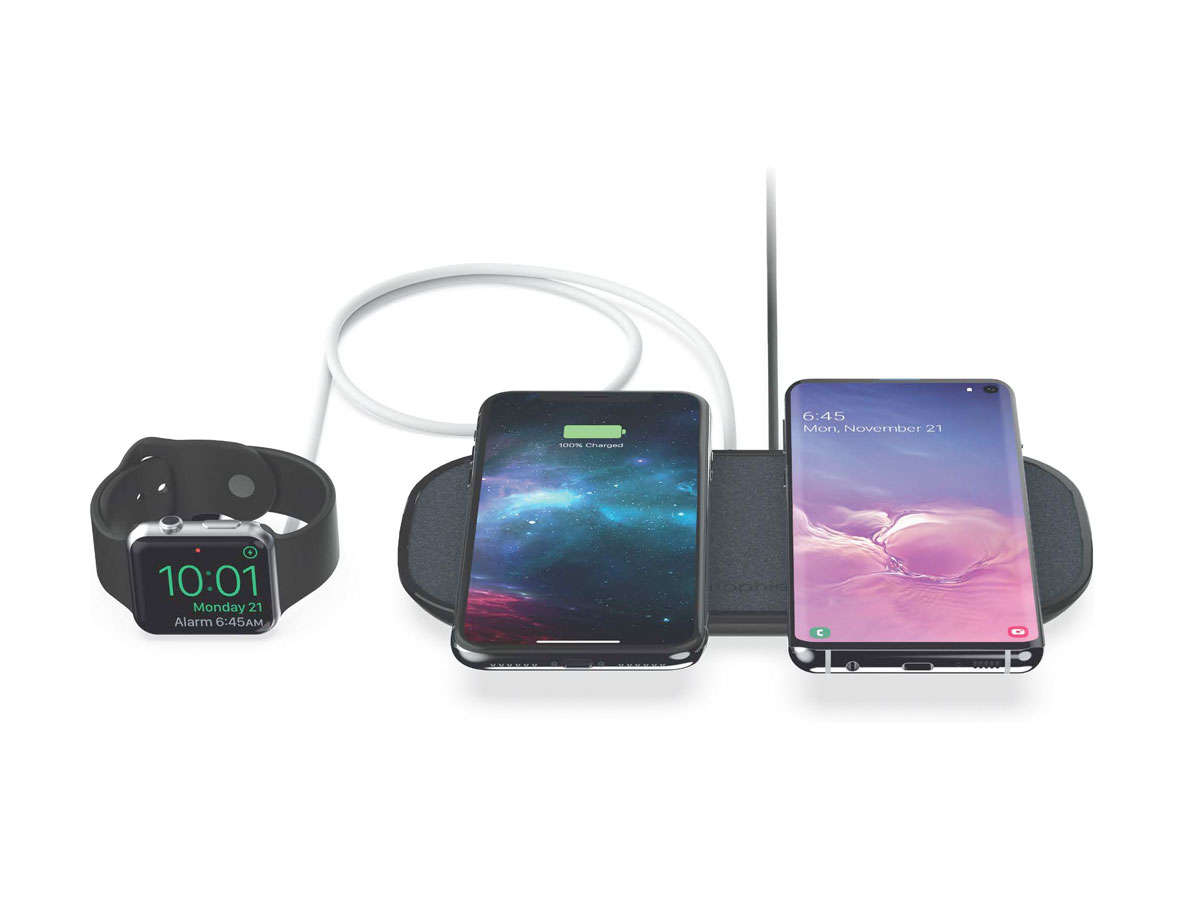 Mophie Dual Wireless Charging Pad Fabric Qi Oplader