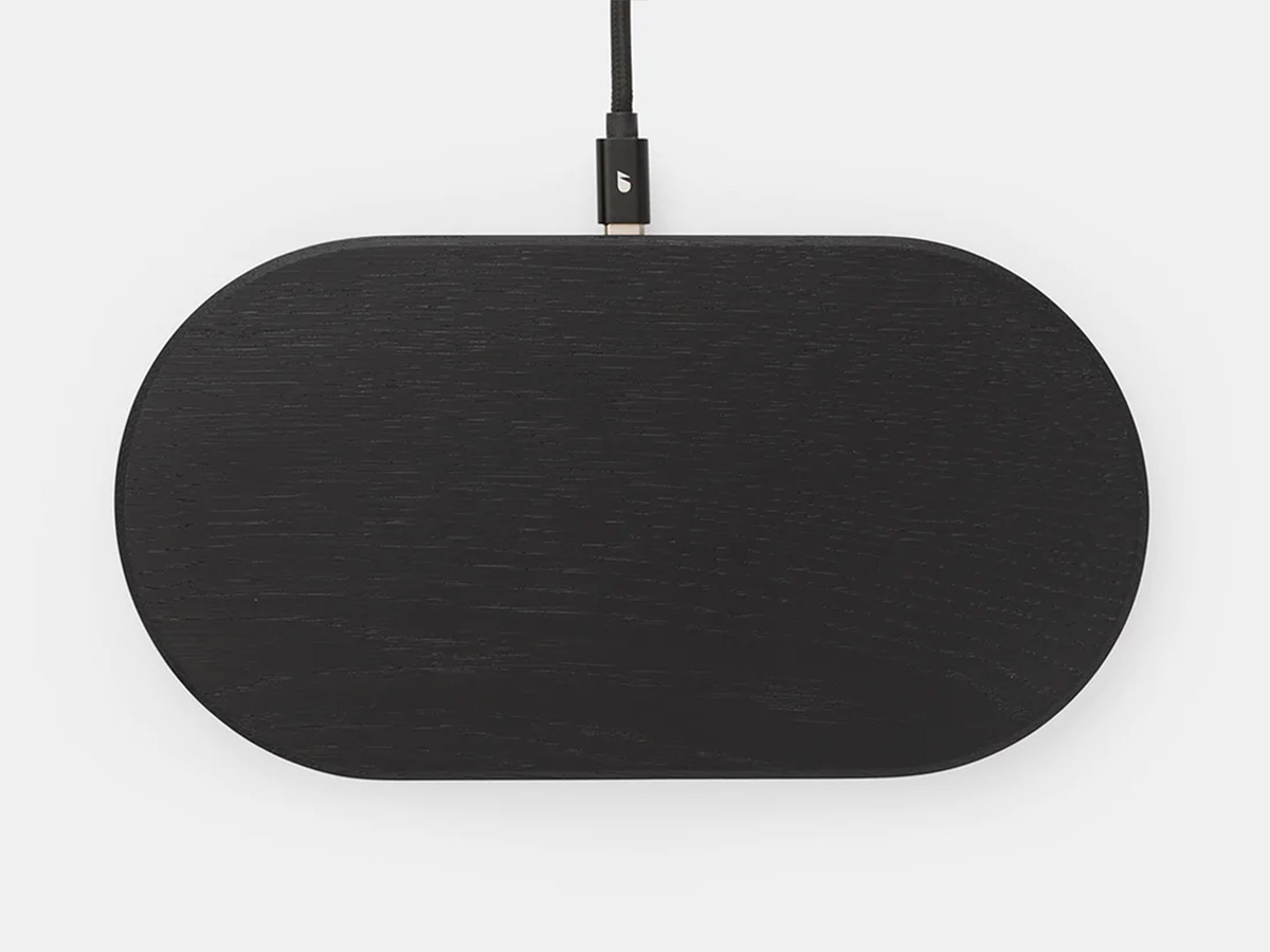 Oakywood Dual Slim Charging Pad Black - Draadloze Oplader van Hout