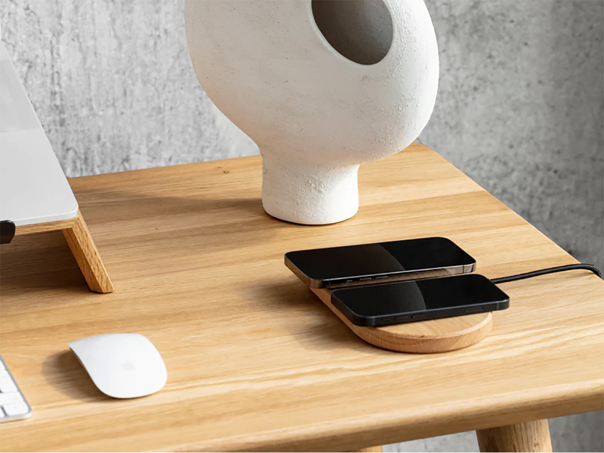 Oakywood Dual Slim Charging Pad Oak - Draadloze Oplader van Hout