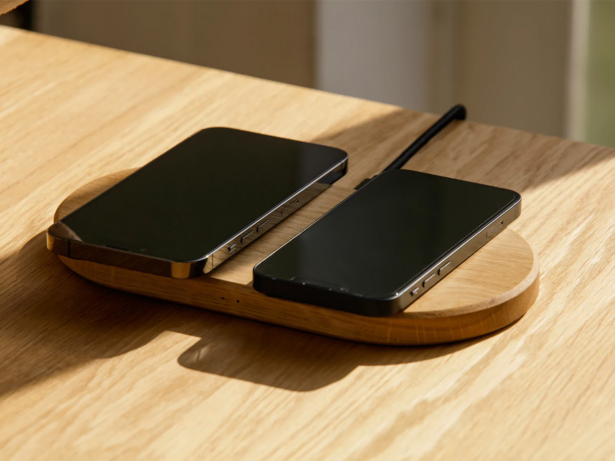 Oakywood Dual Slim Charging Pad Oak - Draadloze Oplader van Hout