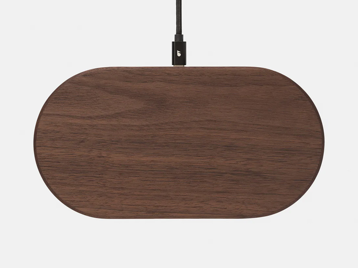 Oakywood Dual Slim Charging Pad Walnut - Draadloze Oplader van Hout