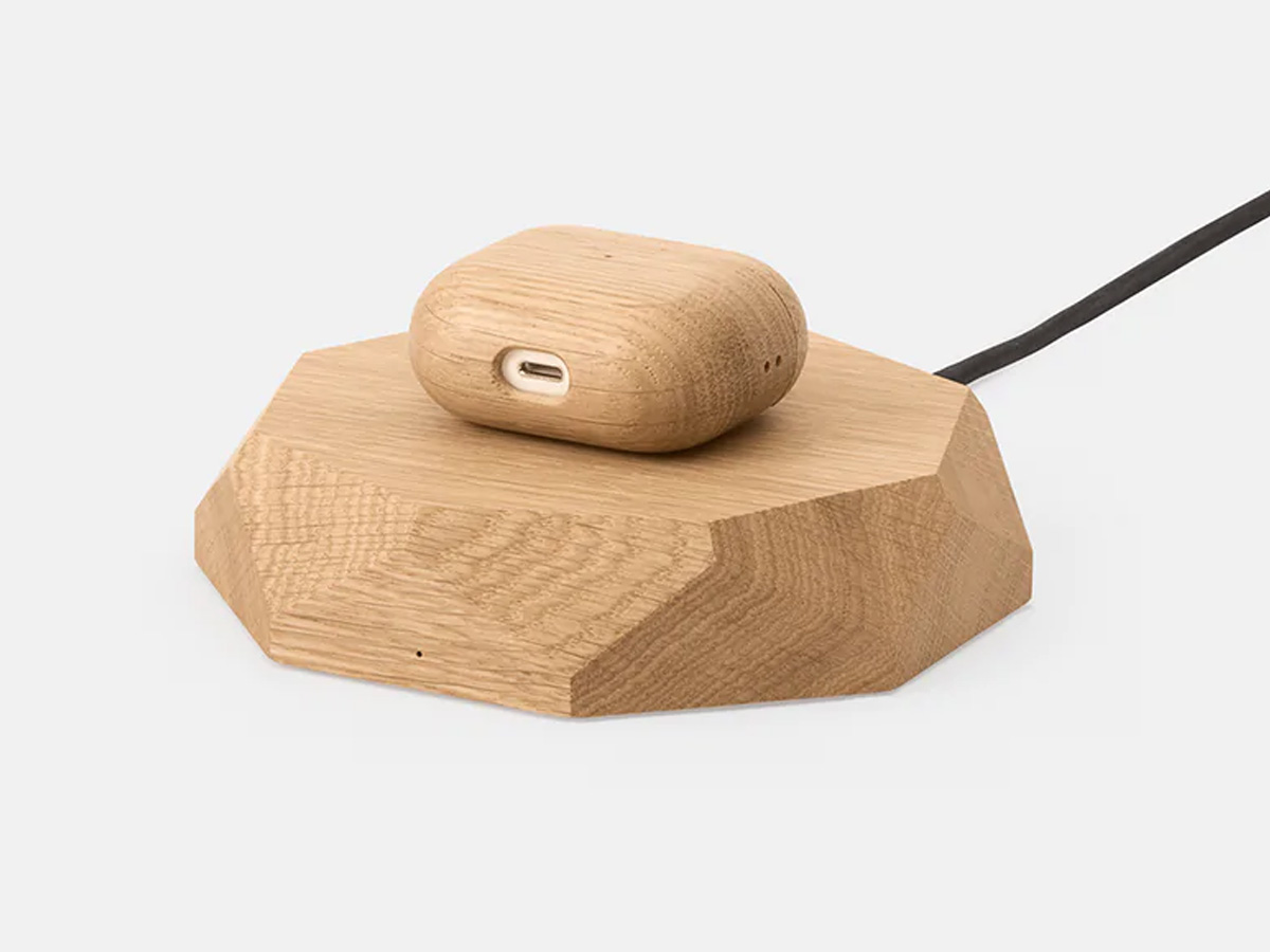 Oakywood Geometric Charging Pad Oak - Draadloze Oplader van Hout