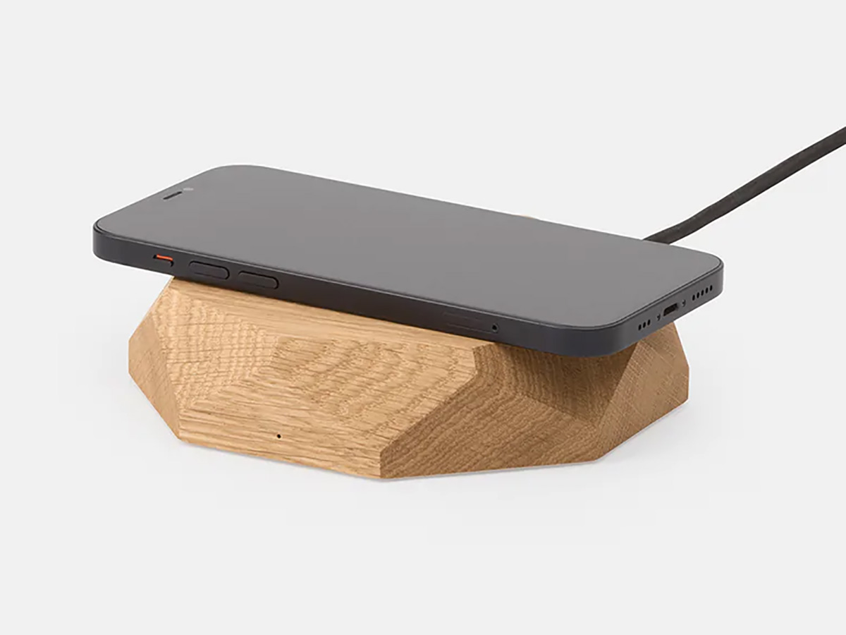 Oakywood Geometric Charging Pad Oak - Draadloze Oplader van Hout