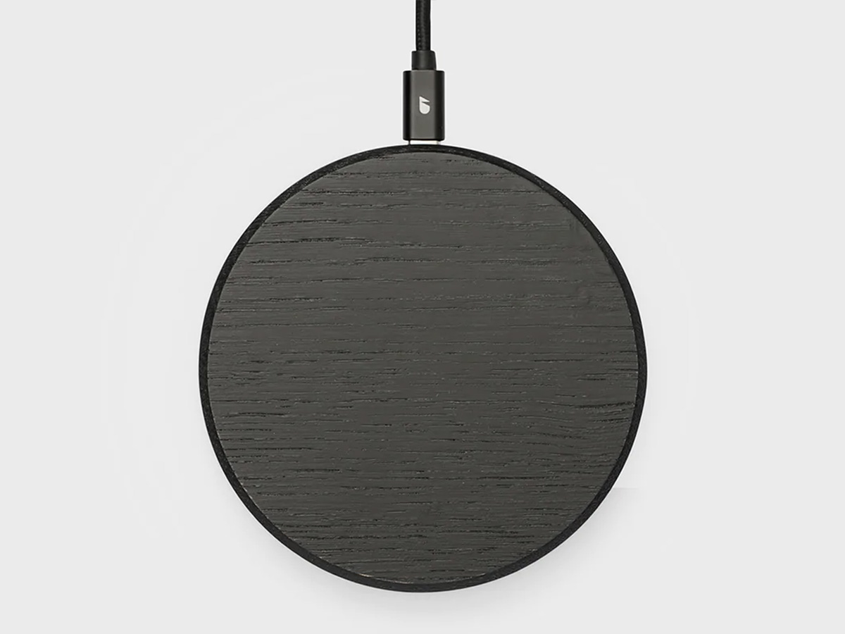 Oakywood Slim Charging Pad Black - Draadloze Oplader van Hout