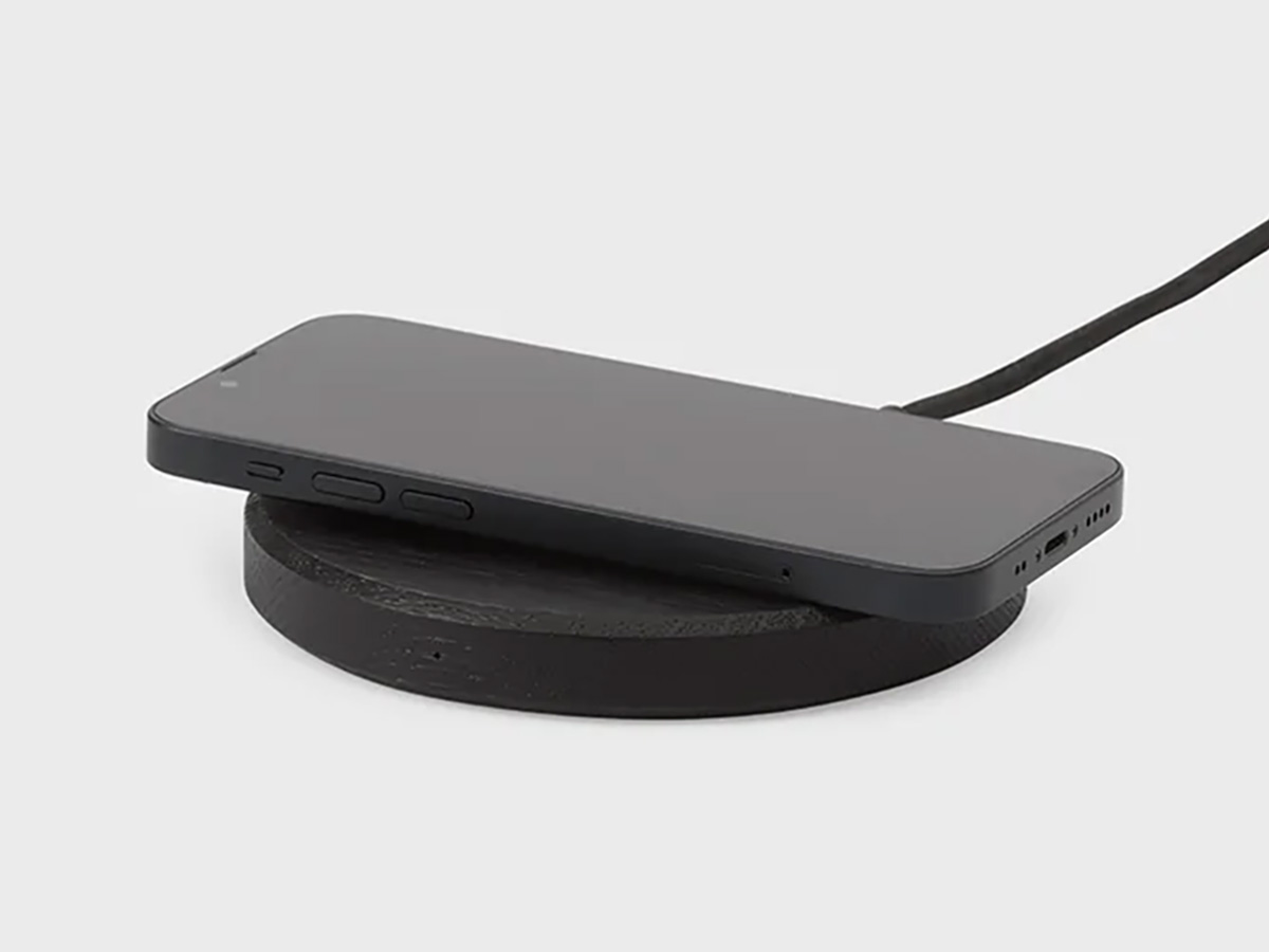 Oakywood Slim Charging Pad Black - Draadloze Oplader van Hout