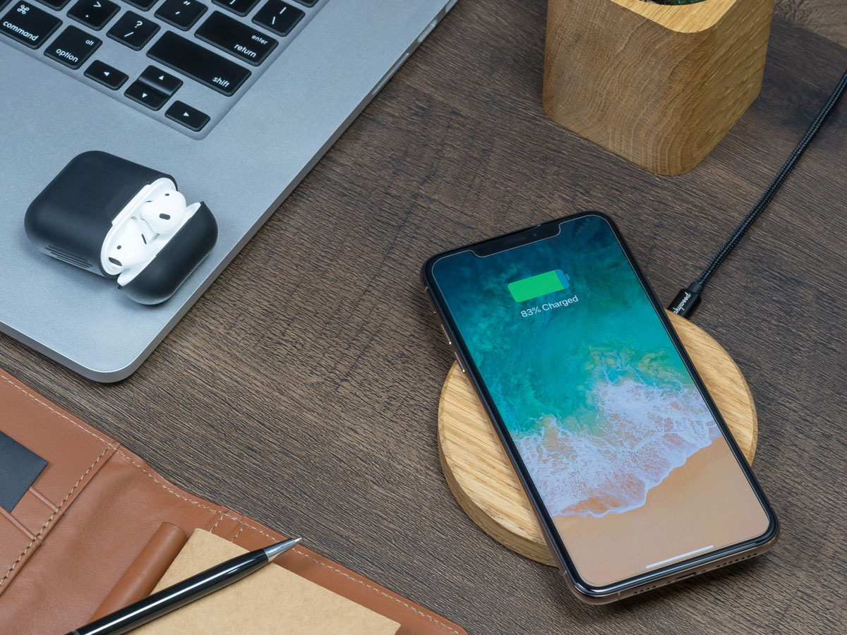 Oakywood Slim Charging Pad Oak - Draadloze Oplader van Hout