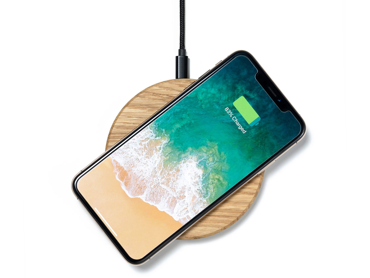 Oakywood Slim Charging Pad Oak - Draadloze Oplader van Hout