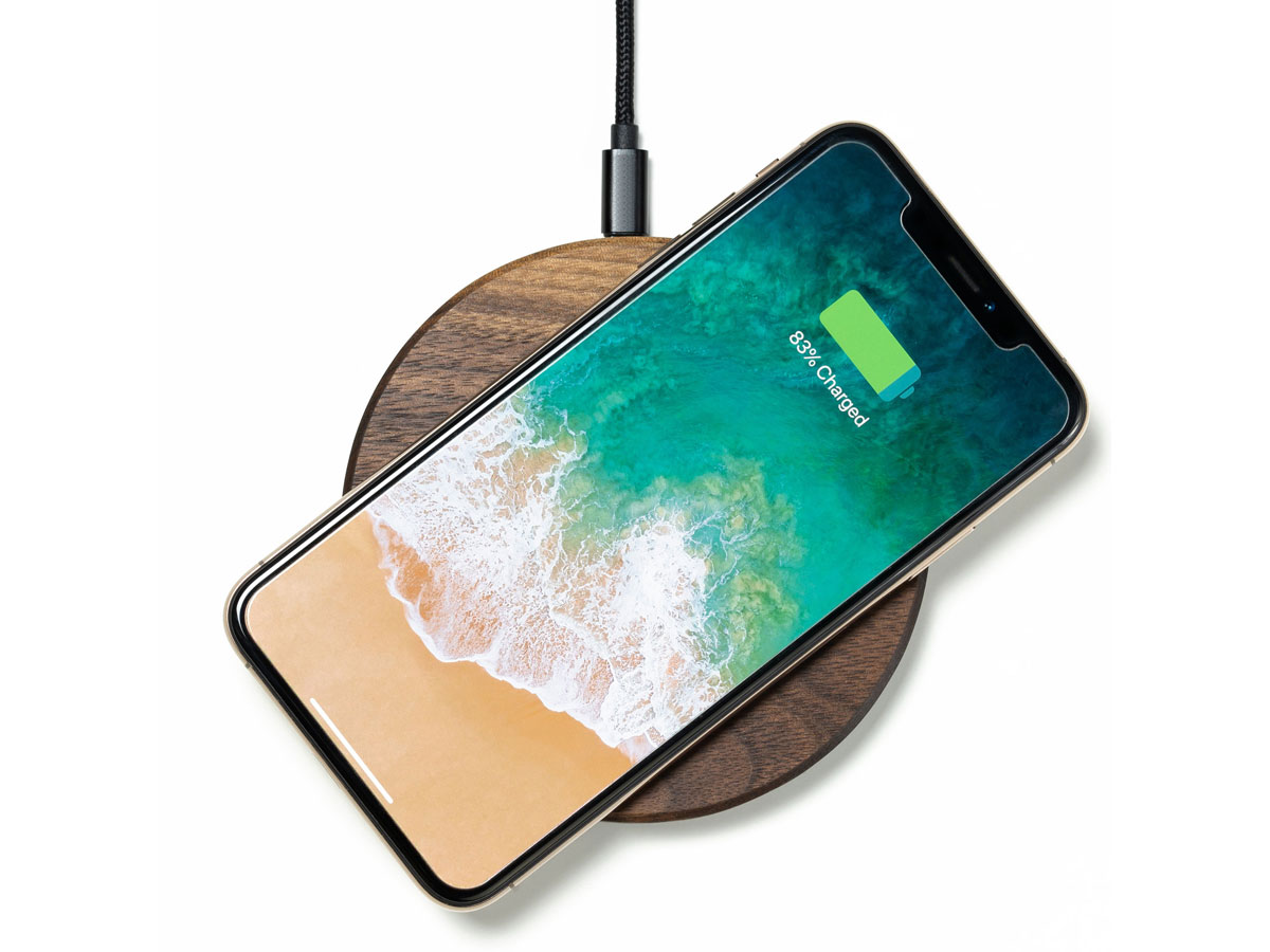 Oakywood Slim Charging Pad Walnut - Draadloze Oplader van Hout