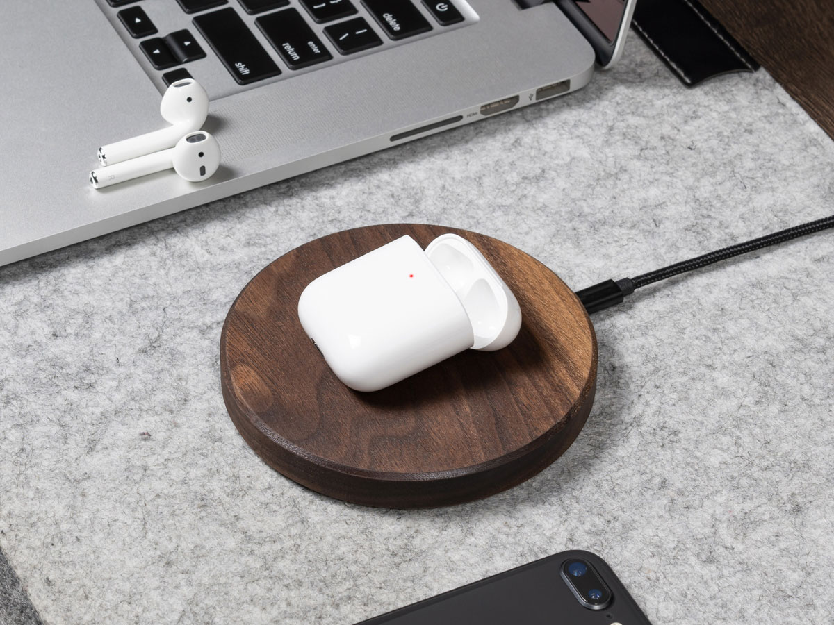 Oakywood Slim Charging Pad Walnut - Draadloze Oplader van Hout