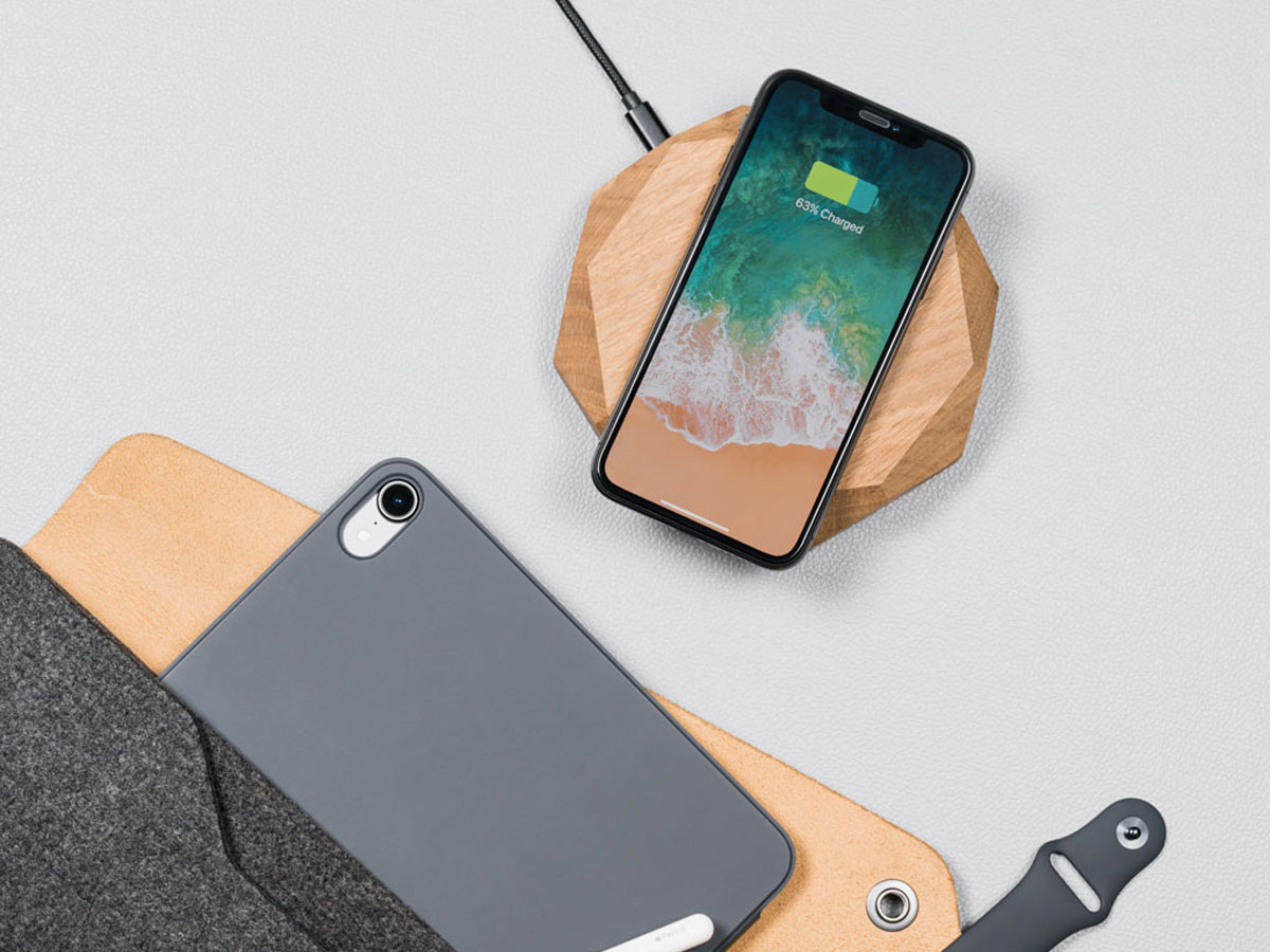 Oakywood Geometric Charging Pad Oak - Draadloze Oplader van Hout