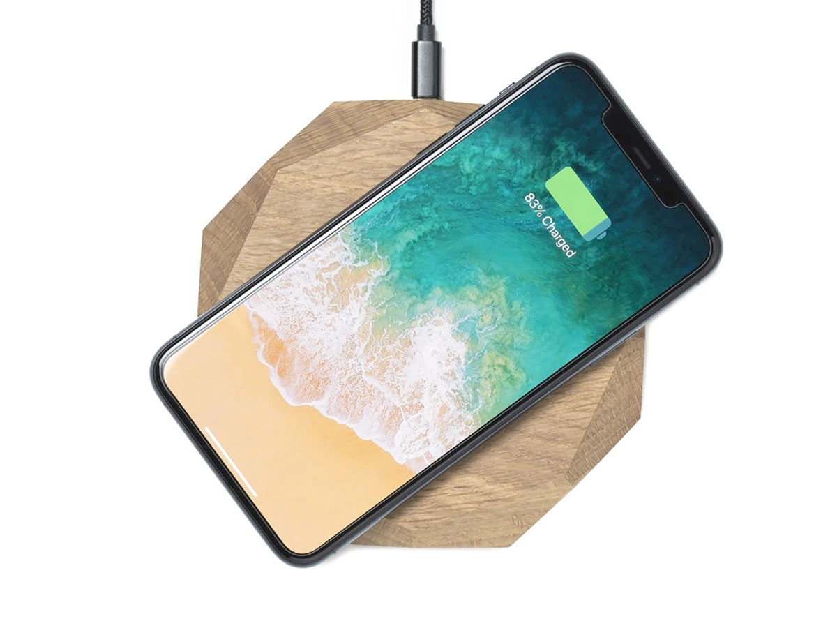 Oakywood Geometric Charging Pad Oak - Draadloze Oplader van Hout