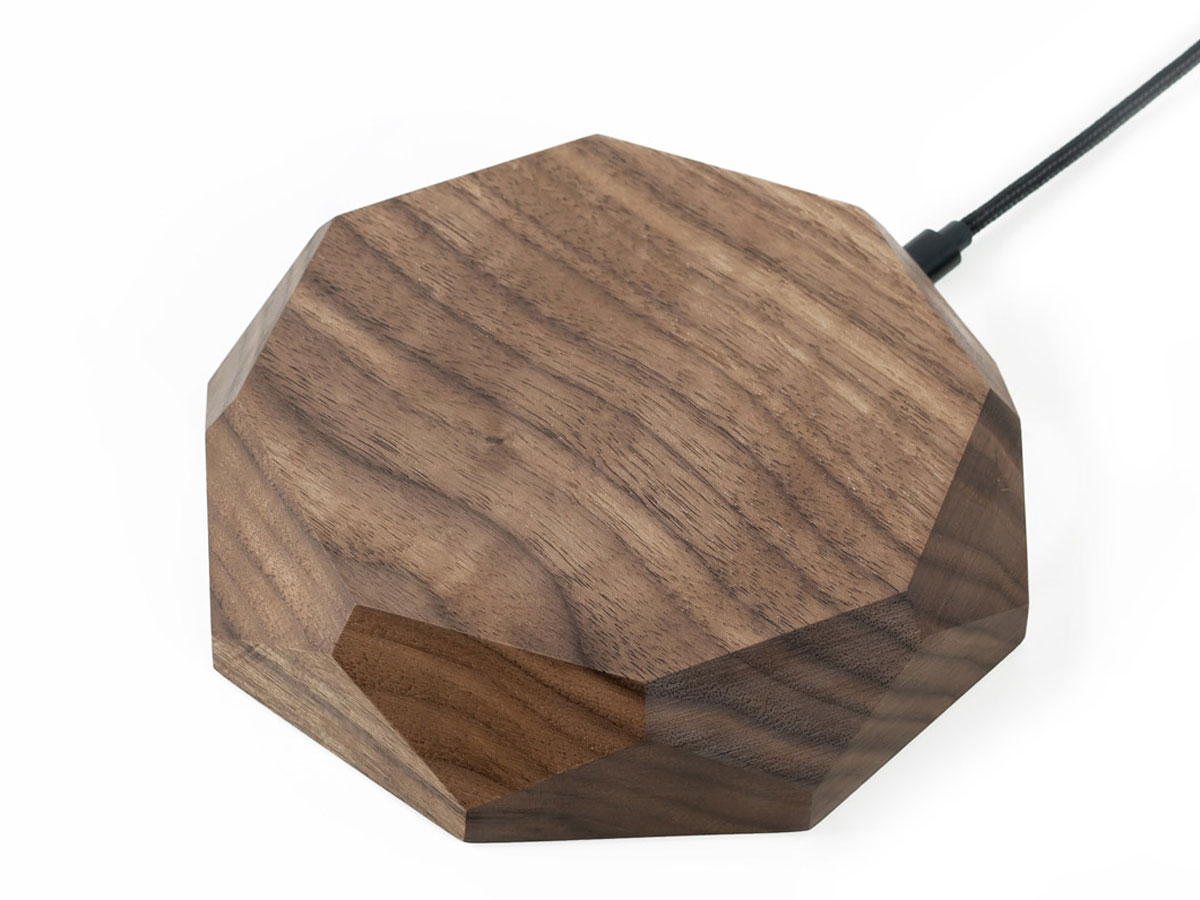 Oakywood Geometric Charging Pad Walnut - Draadloze Oplader van Hout