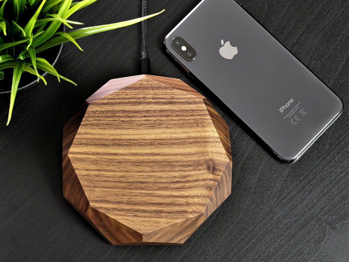 Ter ere van anders Maak avondeten Oakywood Wireless Charger Walnut Draadloze Oplader