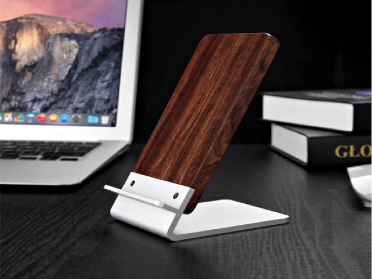 Wooden Wireless Charging Stand - 10W Draadloze Qi Lader