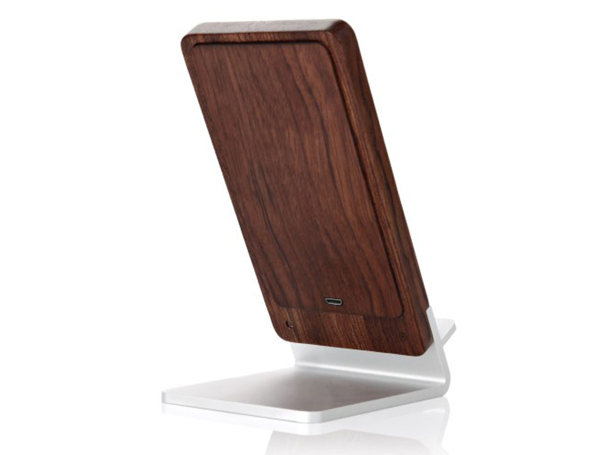 Wooden Wireless Charging Stand - 10W Draadloze Qi Lader