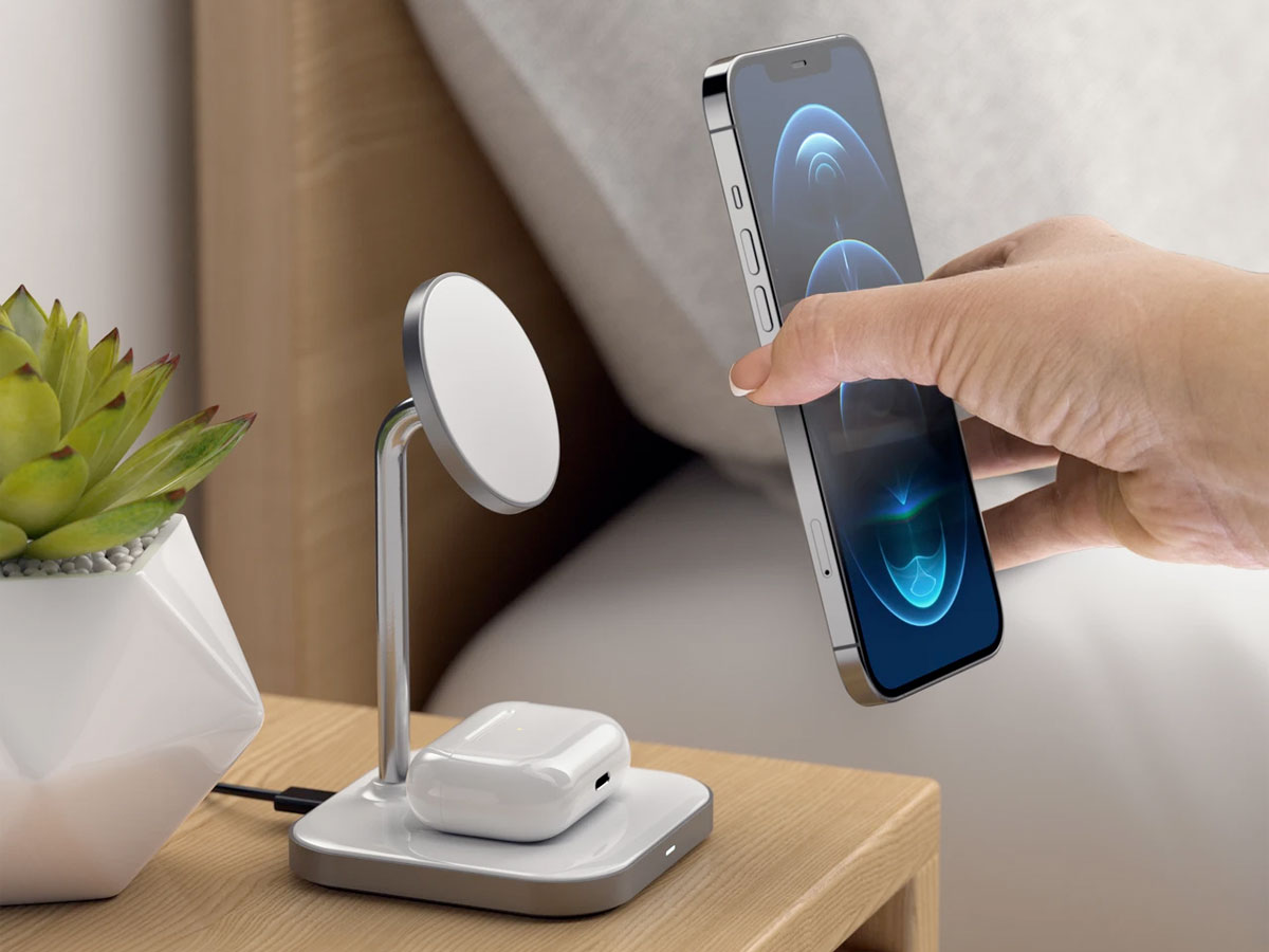 Satechi Aluminum 2-in-1 Magnetic Wireless Charging Stand